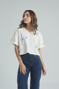 Camiseta Feel like home - Marfil