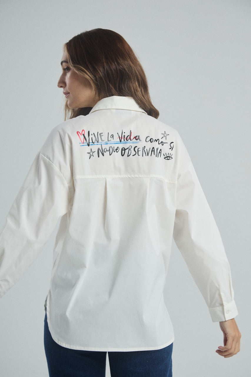 Camisa Como si nadie Observara - Marfil