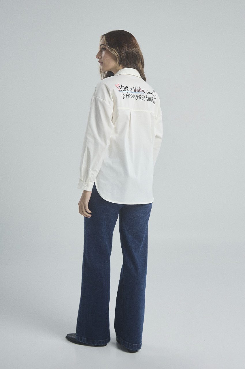 Camisa Como si nadie Observara - Marfil