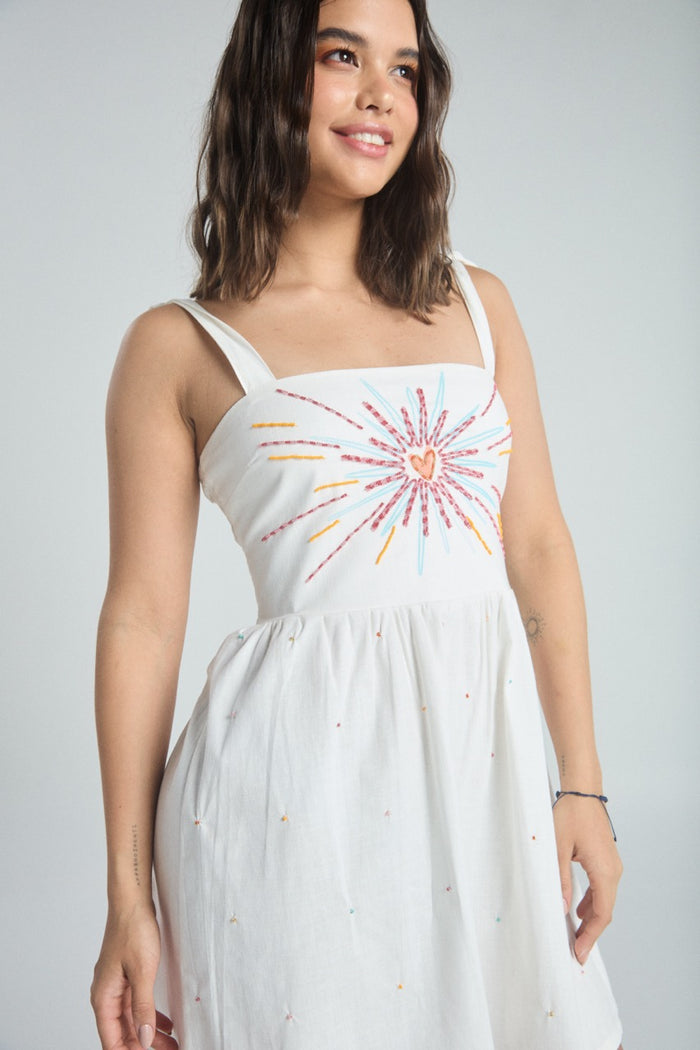 Vestido Full of colors - Marfil