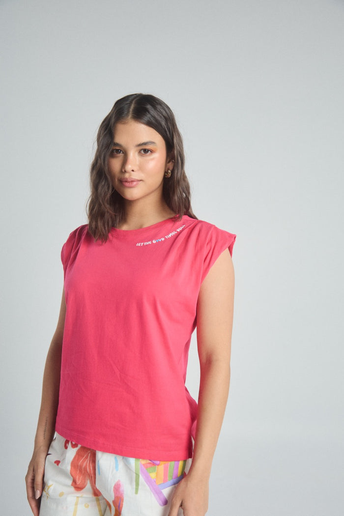 Camiseta Feel good - Fucsia