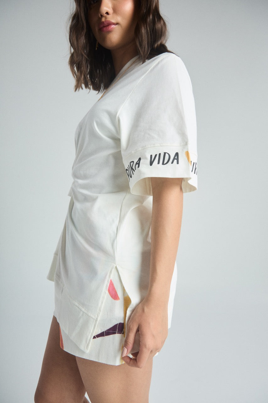 Camiseta Pura vida - Marfil