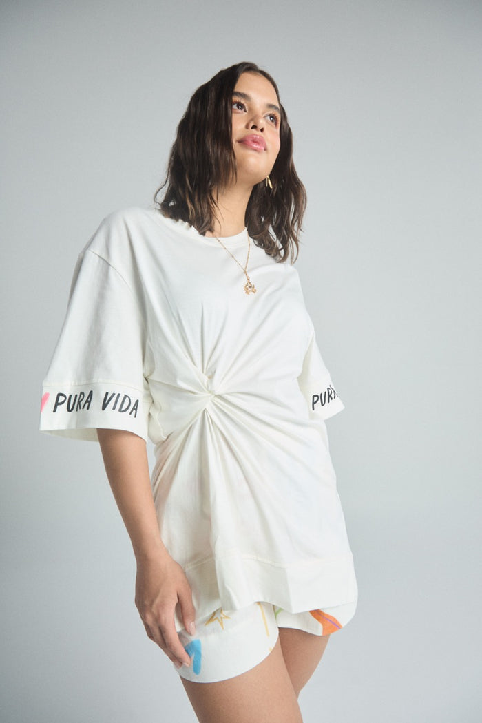 Camiseta Pura vida - Marfil