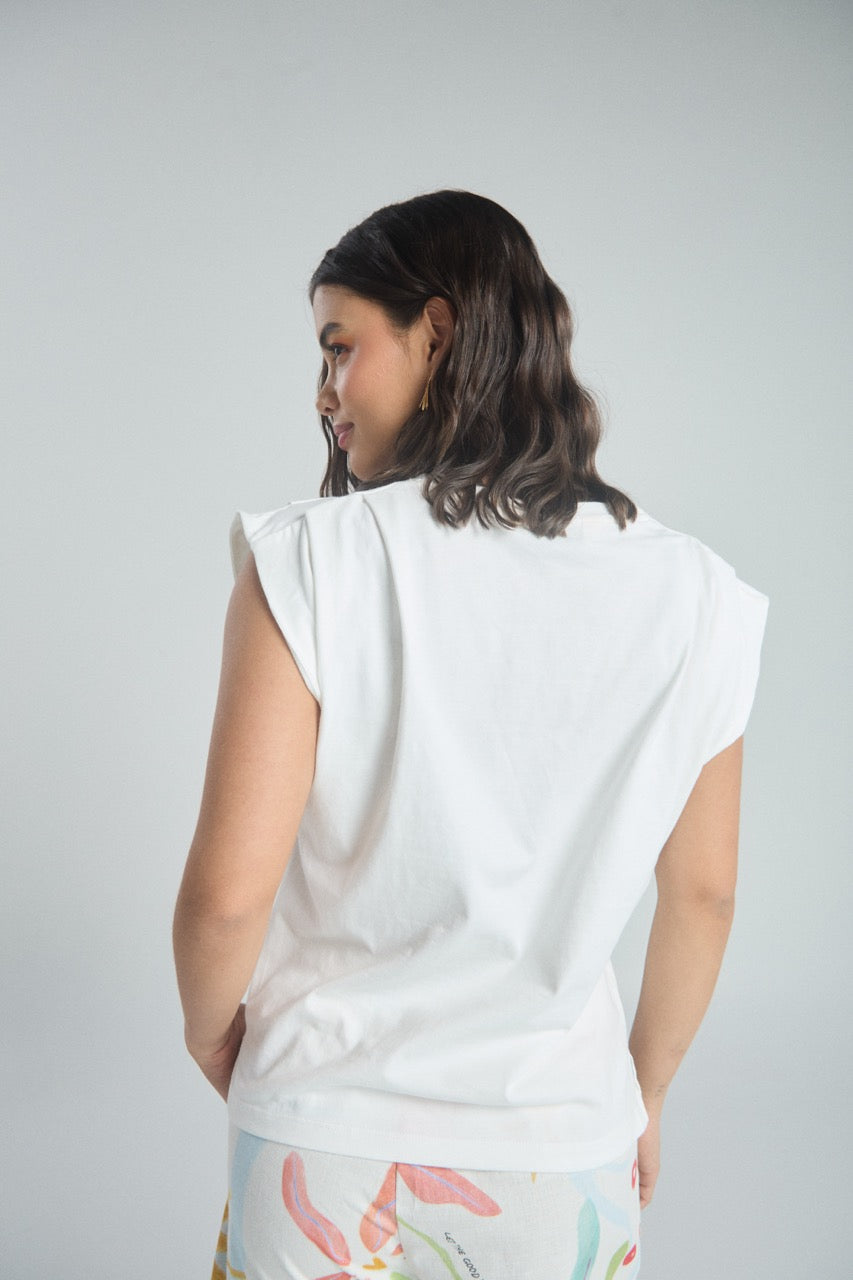 Camiseta Feel good - Marfil