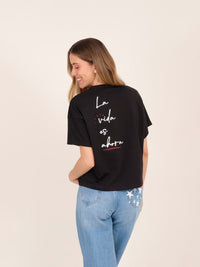 Camiseta La vida es ahora - Negro