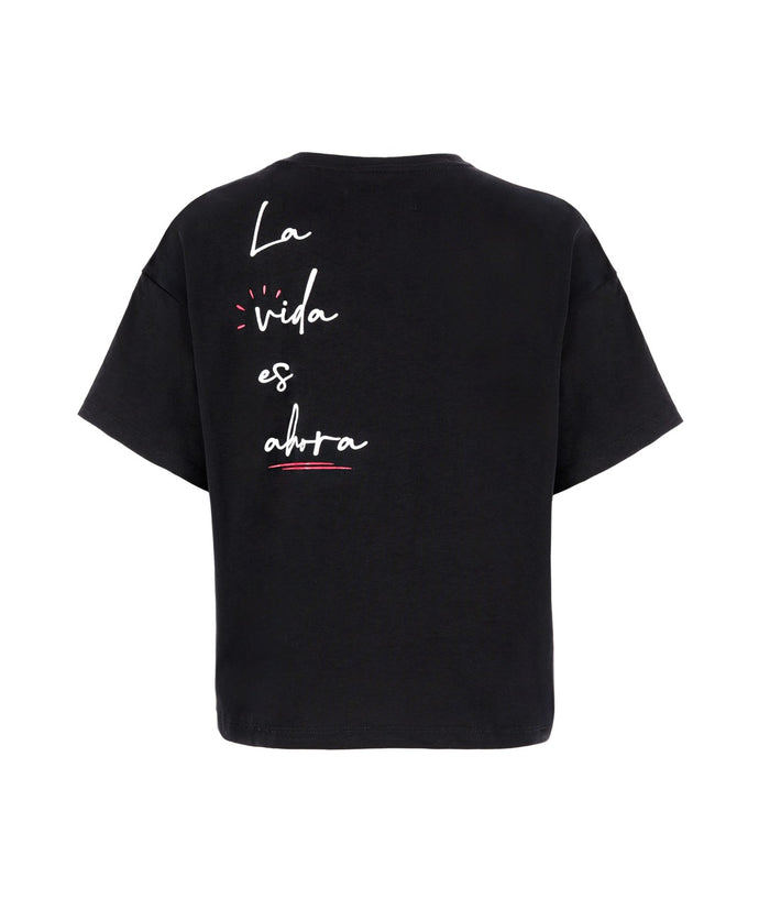 Camiseta La vida es ahora - Negro