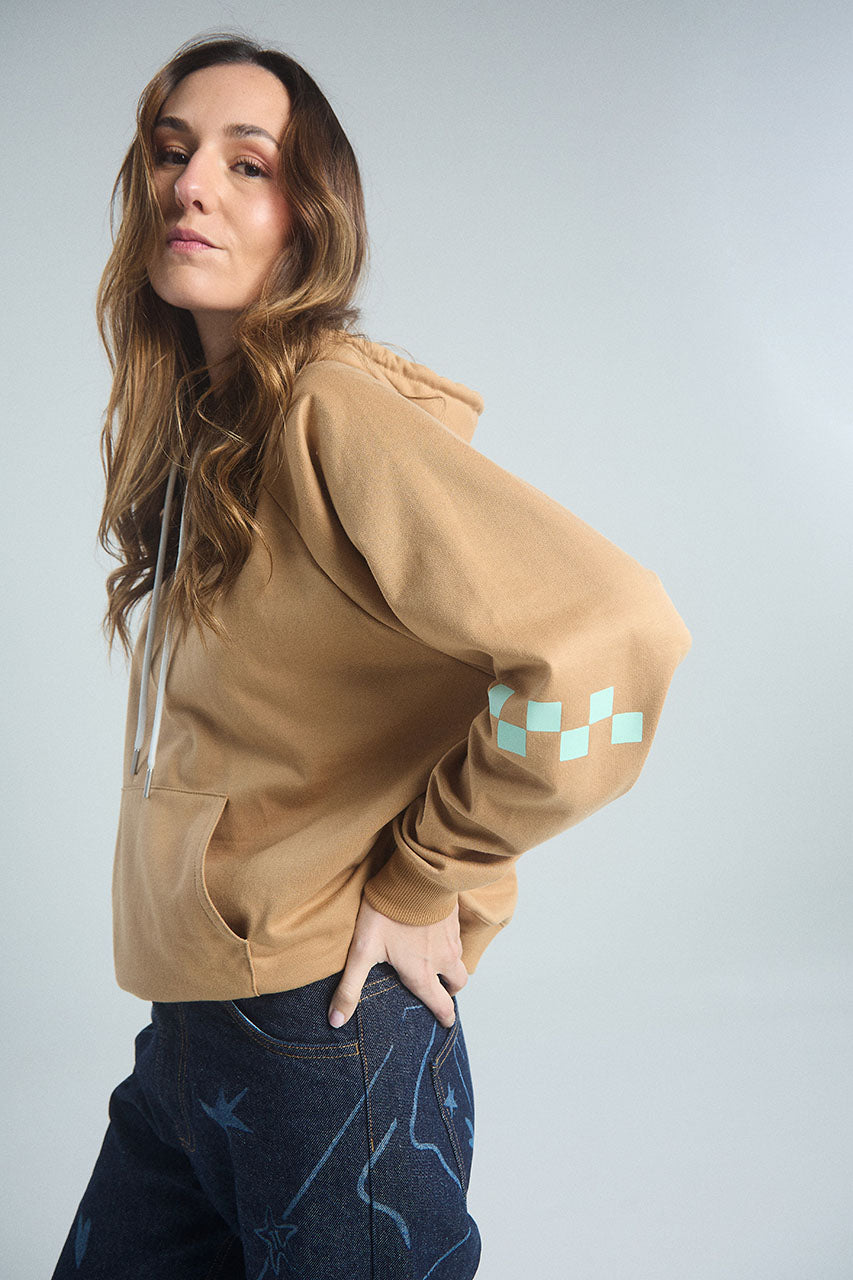 Buzo Corazón en llamas - Café