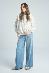 Buzo Corazón en llamas - Marfil