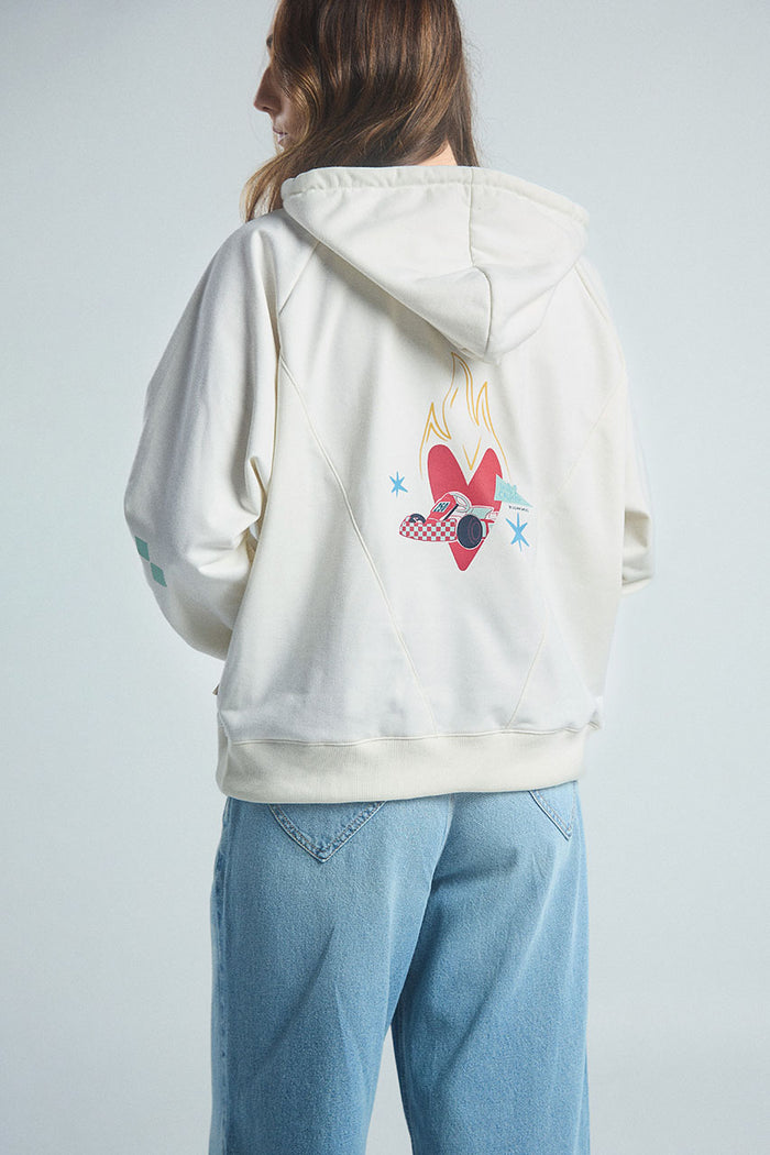 Buzo Corazón en llamas - Marfil