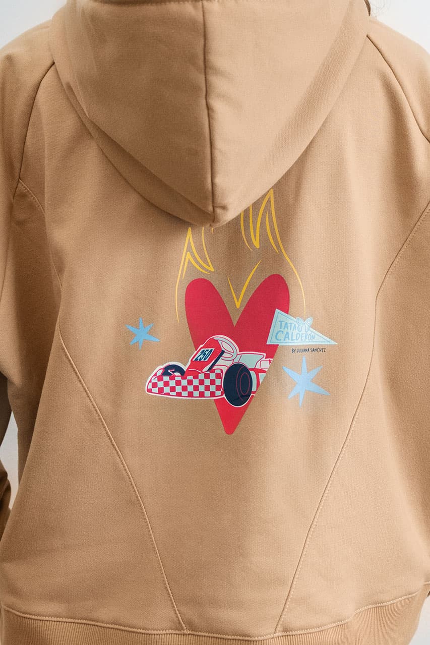 Buzo Corazón en llamas - Café