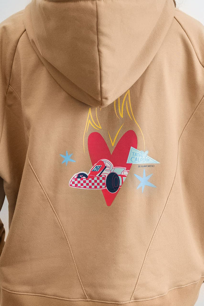 Buzo Corazón en llamas - Café