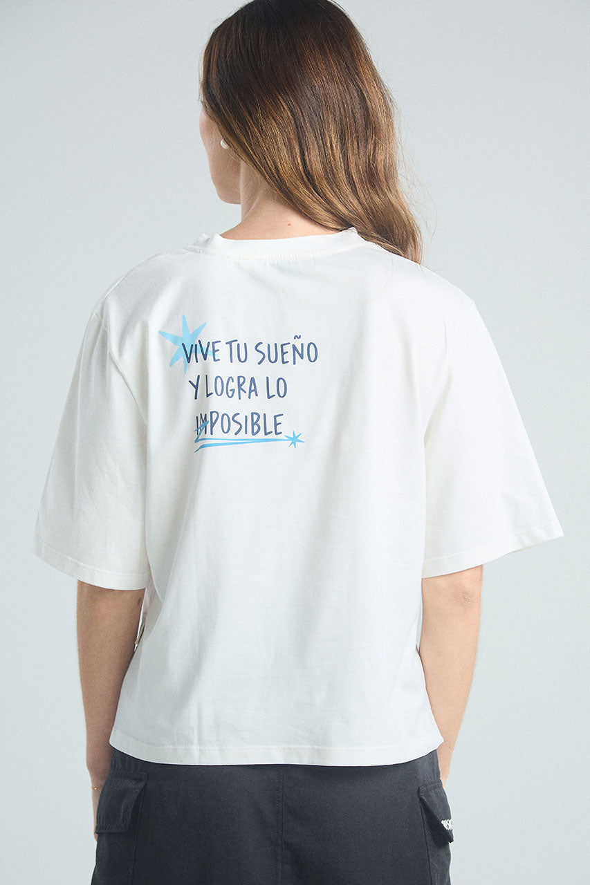 Camiseta Vive tu sueño - Marfil