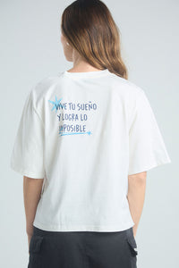 Camiseta Vive tu sueño - Marfil