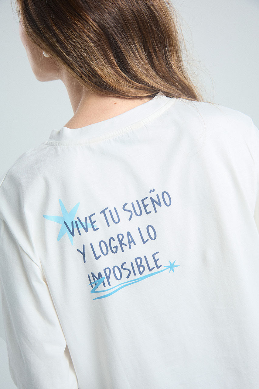 Camiseta Vive tu sueño - Marfil