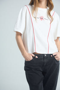 Camiseta Follow that dream - Marfil