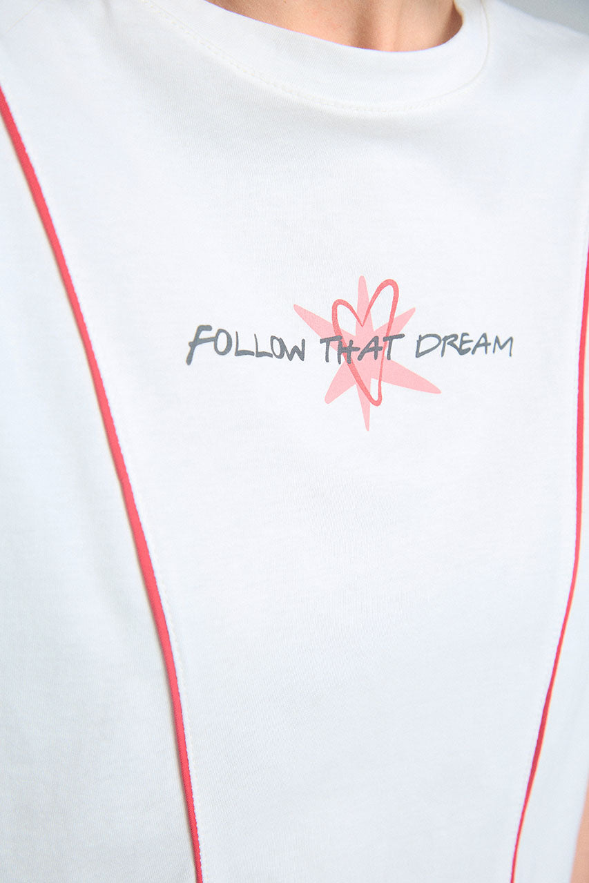 Camiseta Follow that dream - Marfil