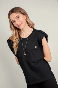 Camiseta Bolsillos - Negra