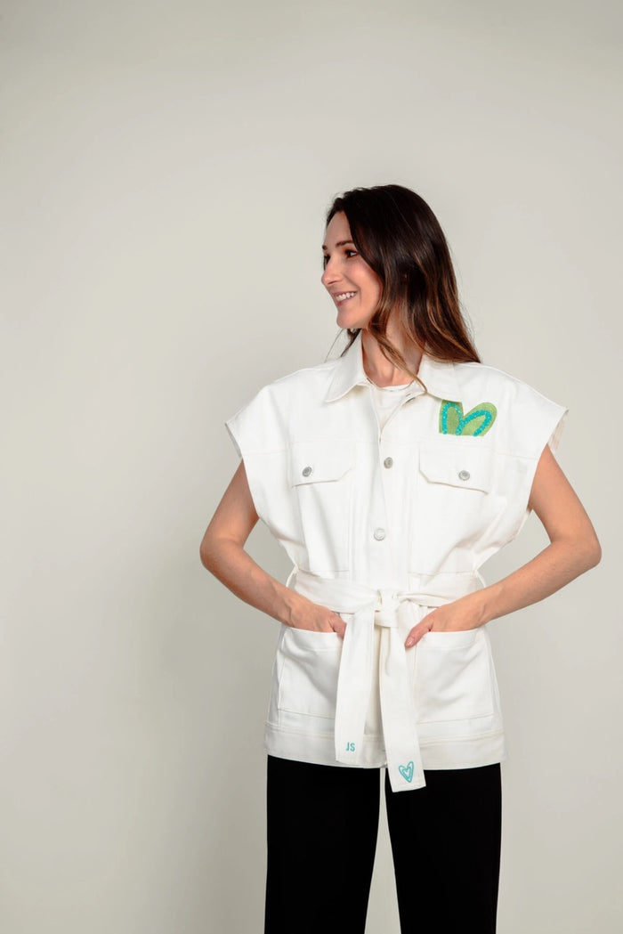 Chaleco Con amor siempre - Marfil