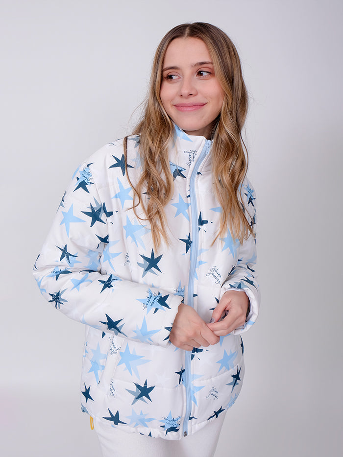 Chaqueta Acolchada Estrellas - Marfil
