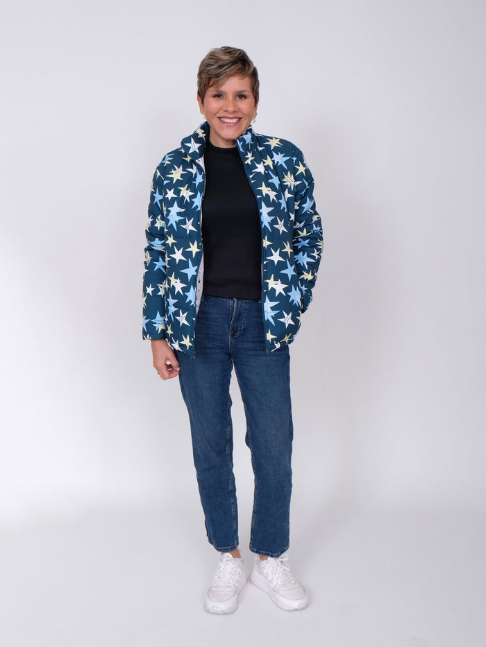 Chaqueta Acolchada Estrellas - Azul
