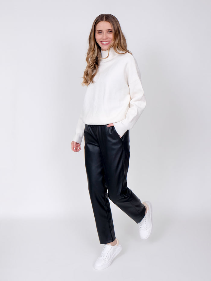 Pantalón Efecto piel - Negro