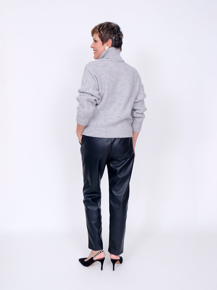 Pantalón Efecto piel - Negro