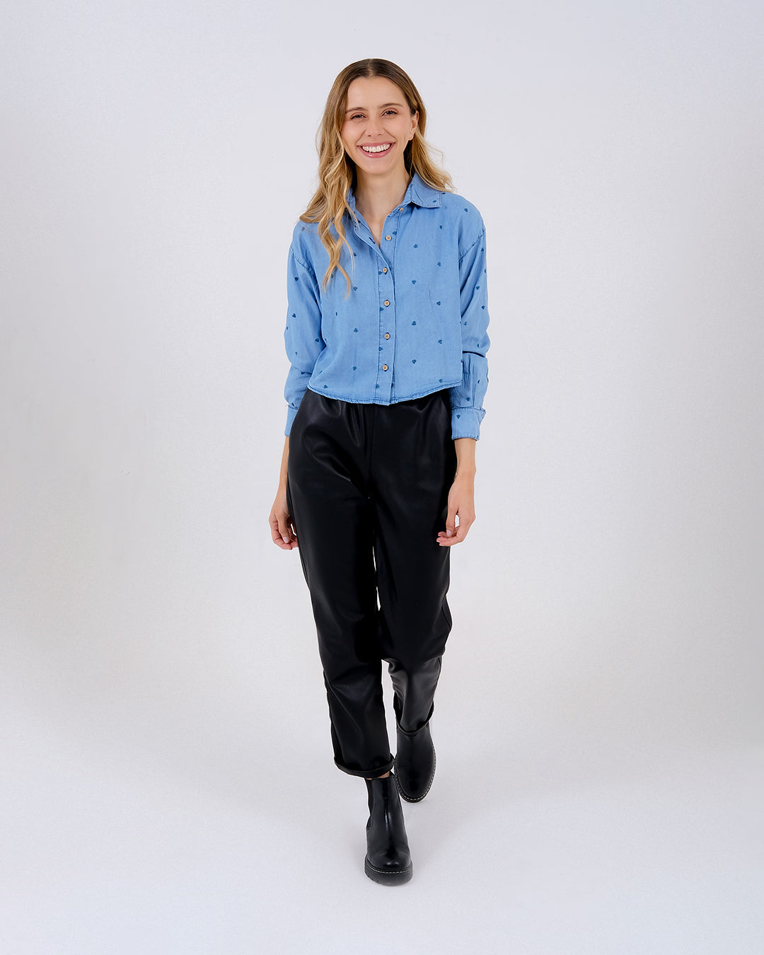 Camisa Mini corazones - Jean [Venta de Garaje]