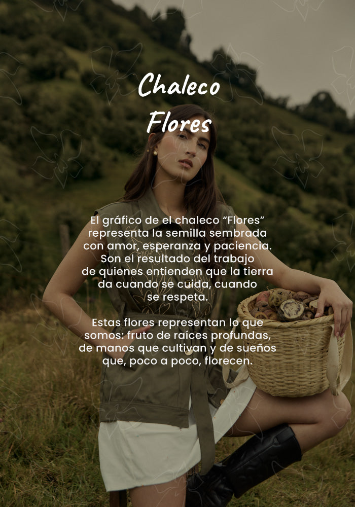 Chaleco Flores - Verde