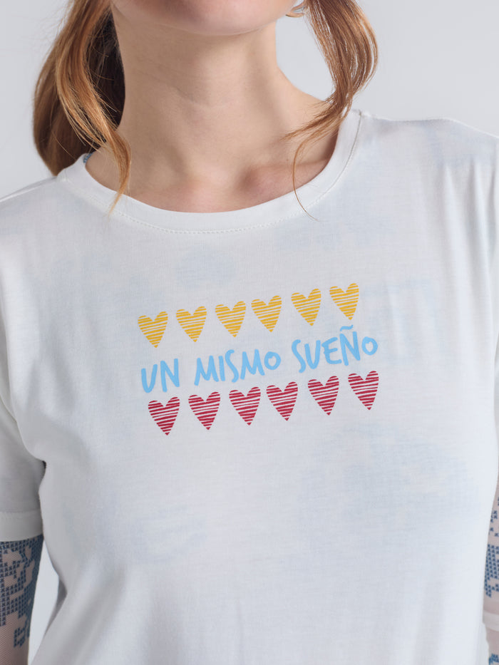 Camiseta Un mismo sueño - Marfil
