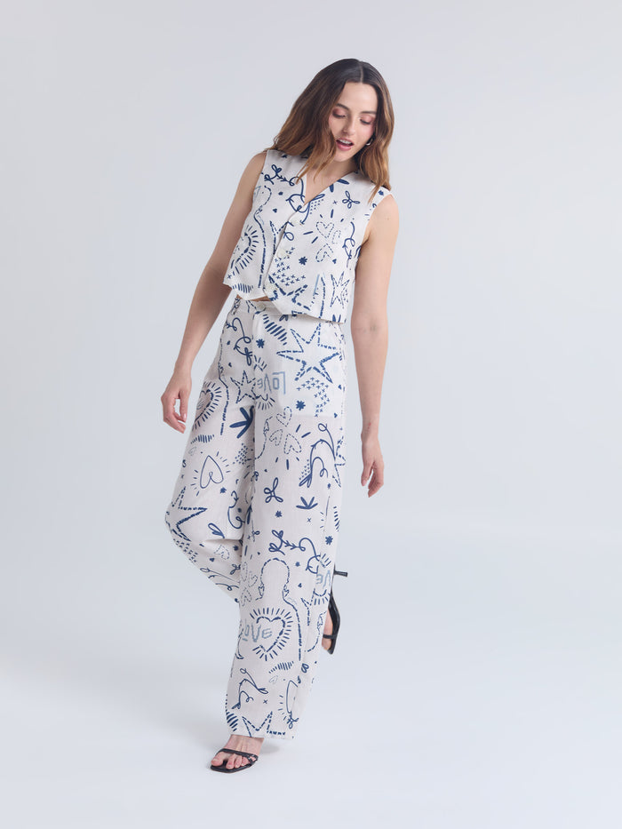 Set Lazos - Marfil Chaleco & Pantalón