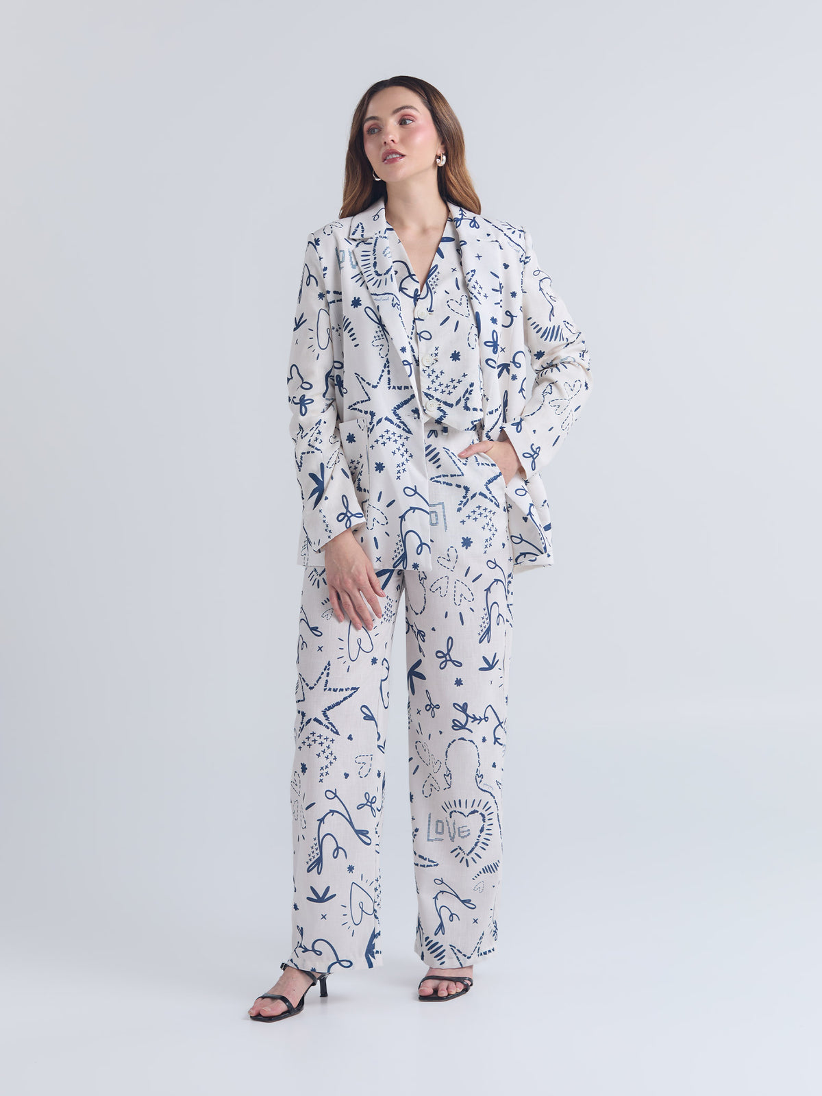 Set Lazos - Marfil Blazer, Chaleco & Pantalón