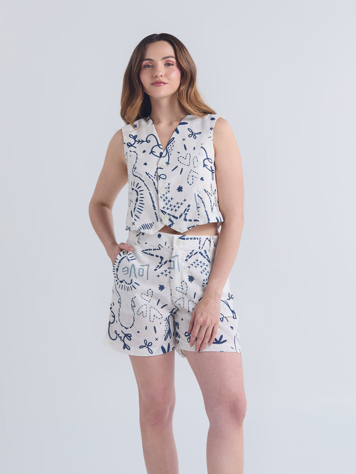 Set Lazos - Marfil Chaleco & Short