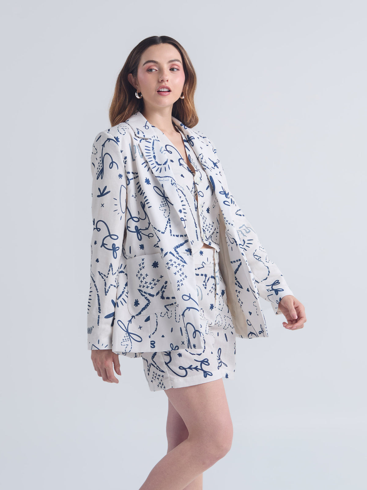 Set Lazos - Marfil Blazer, Chaleco & Short