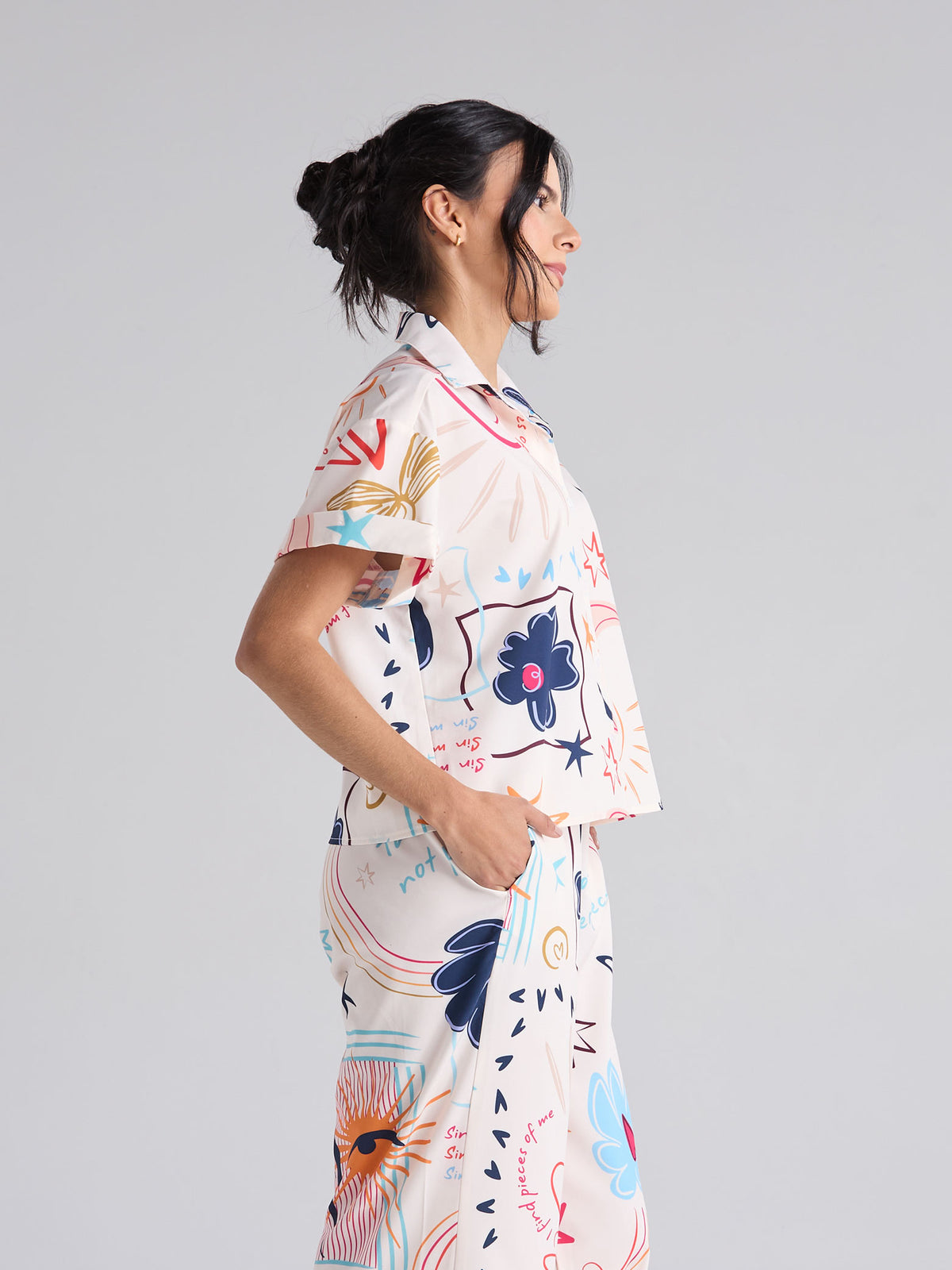 Camisa Happy life - Marfil