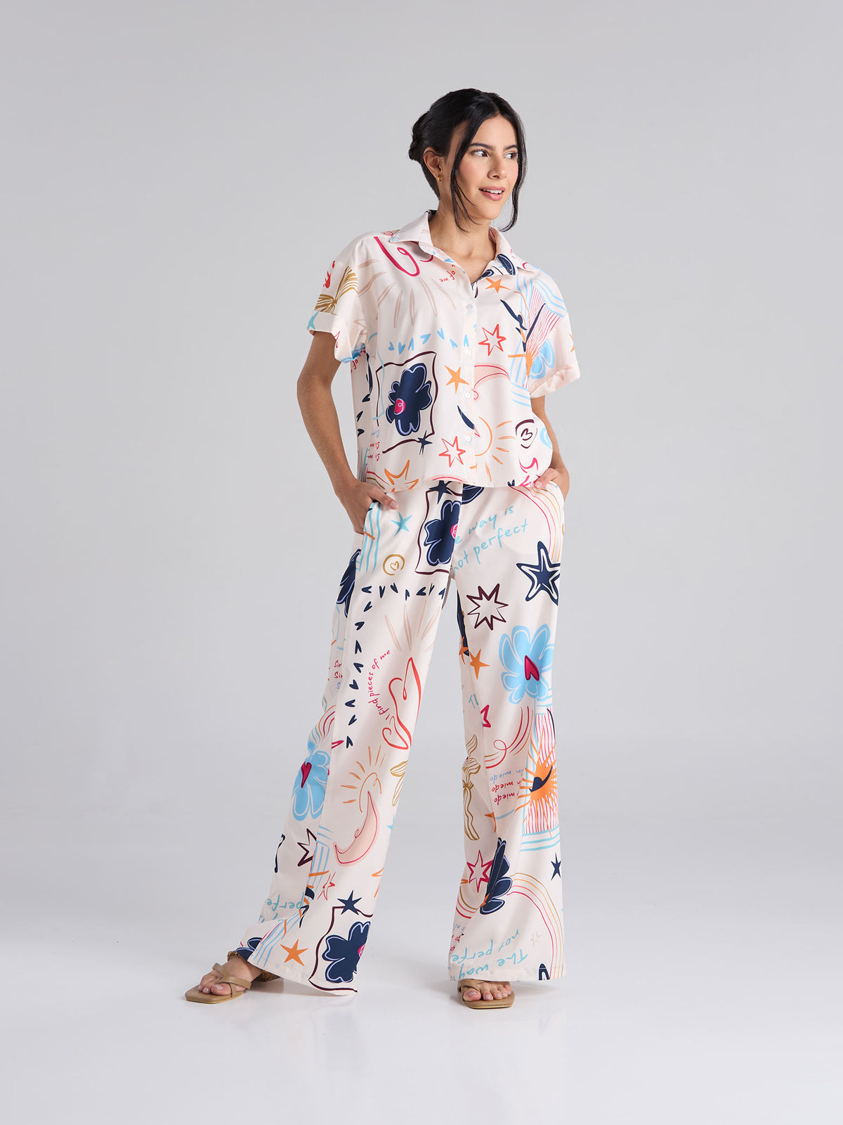 Camisa Happy life - Marfil