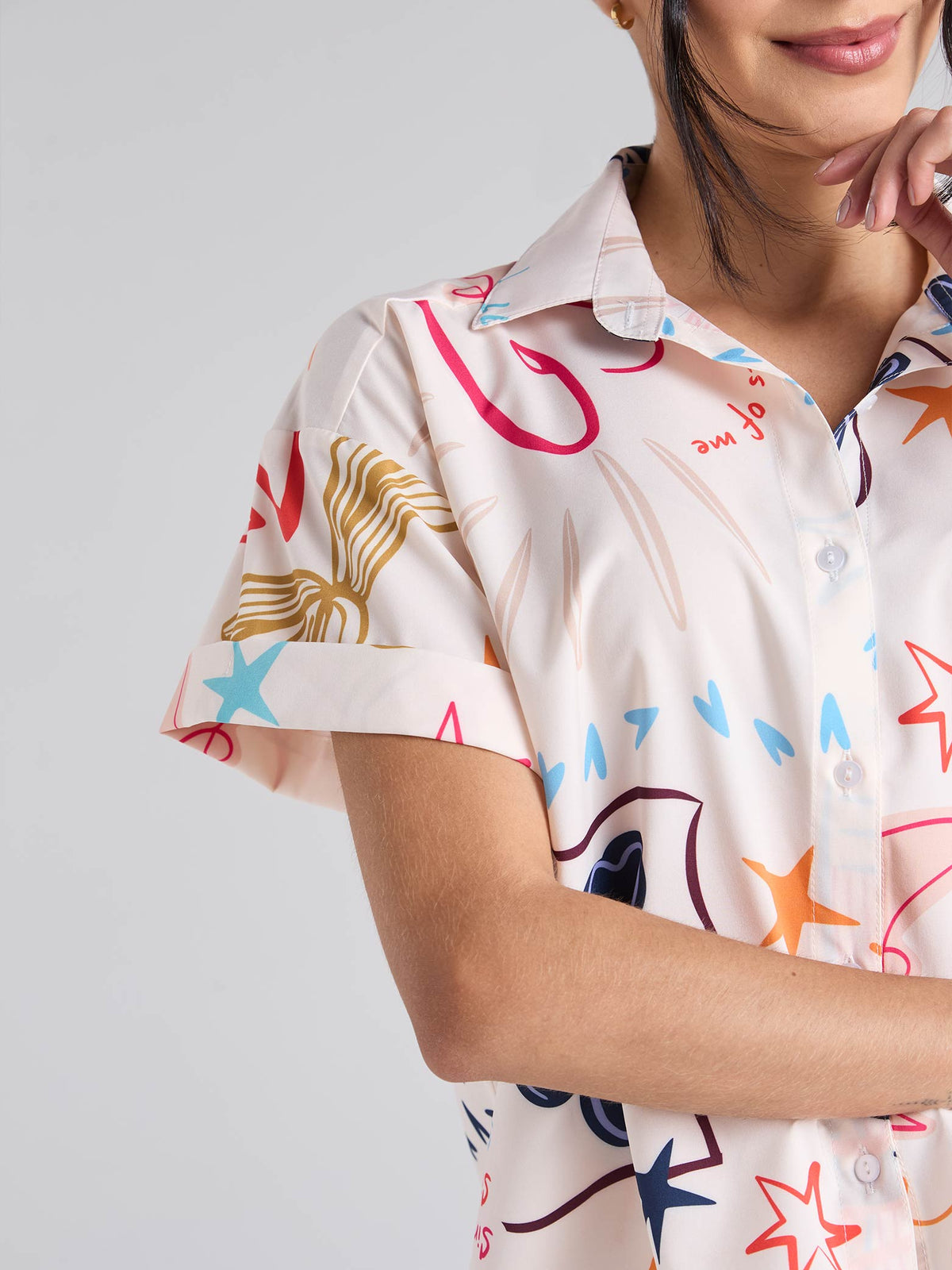 Camisa Happy life - Marfil