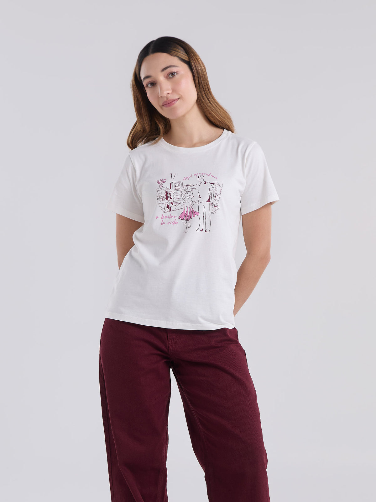 Camiseta Bailar la vida - Marfil