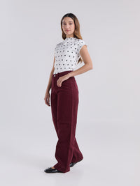 Top Polka hearts - Marfil