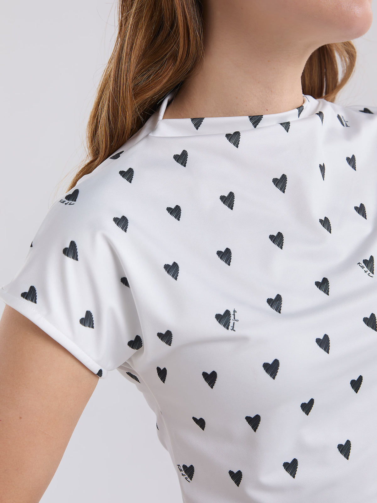 Top Polka hearts - Marfil