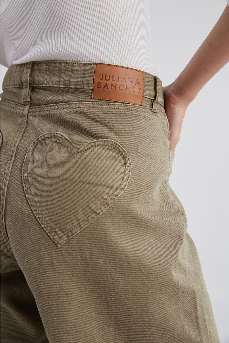 Jean Bolsillos corazones - Verde