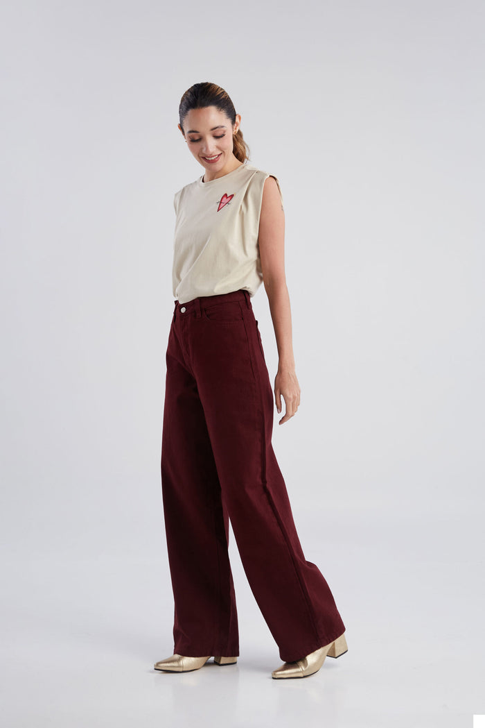 Jean Bolsillos corazones - Borgoña