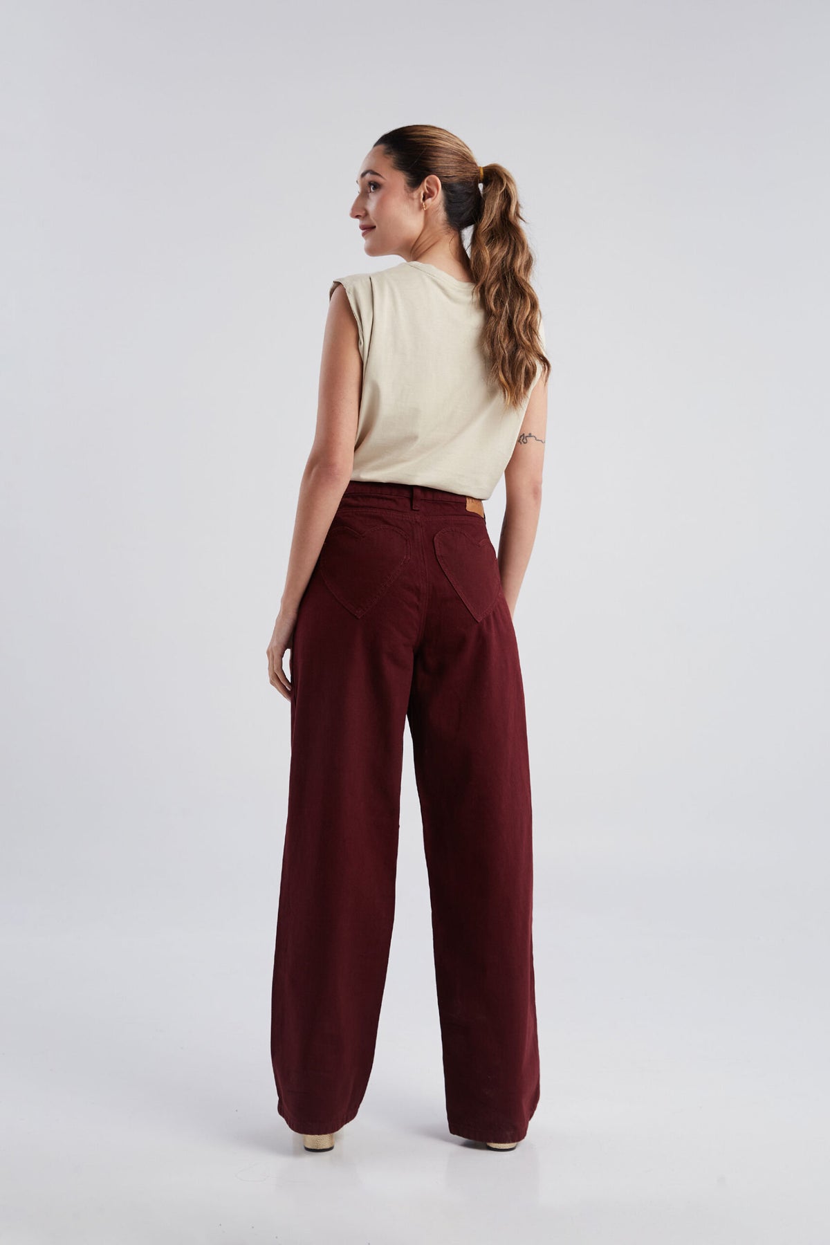 Jean Bolsillos corazones - Borgoña