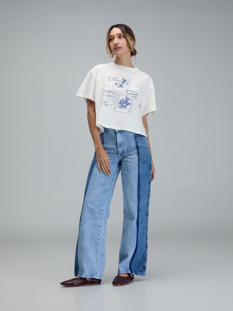 Camiseta Instantes - Marfil