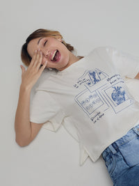 Camiseta Instantes - Marfil