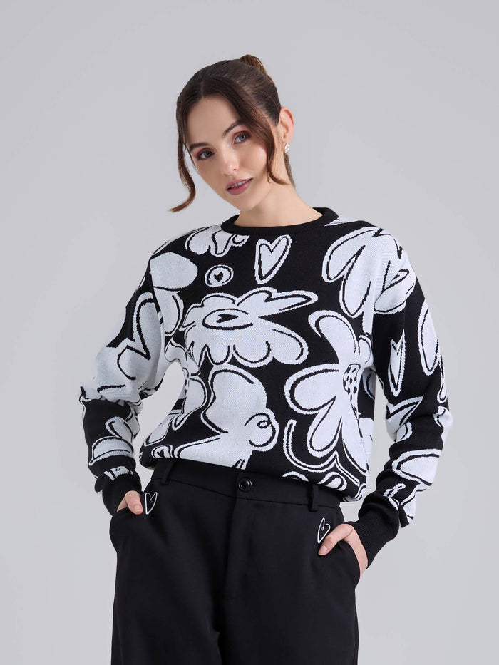 Buzo Tejido garden - Negro