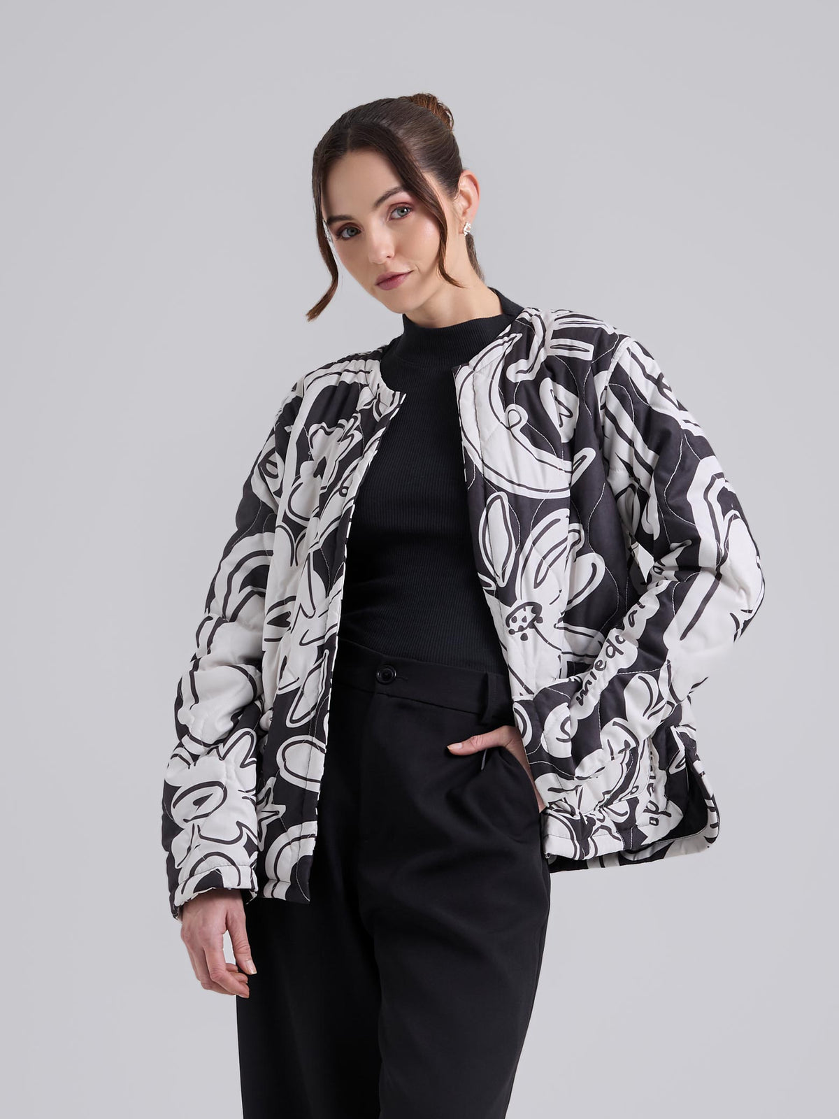 Chaqueta Acolchada caminos - Negro