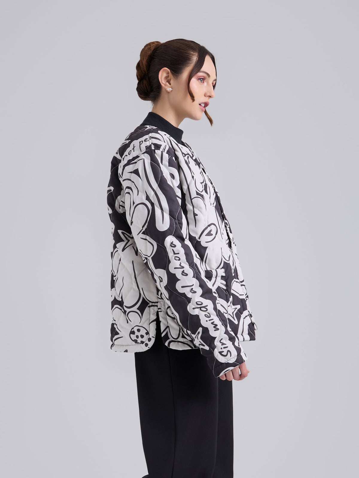 Chaqueta Acolchada caminos - Negro