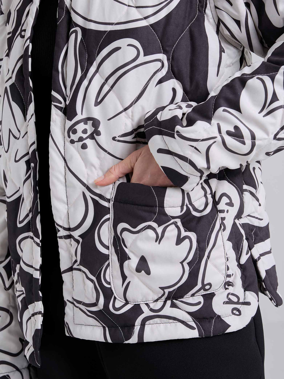 Chaqueta Acolchada caminos - Negro