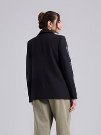Blazer Bordado - Negro