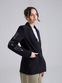 Blazer Bordado - Negro